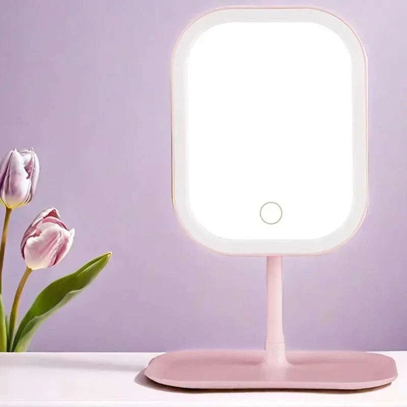 Unique Designer Vanity Mirror with Three-Color LED Light-White