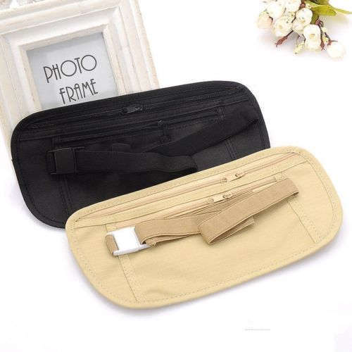 Unisex Travel Waist Pouch with Hidden Security Storage-black