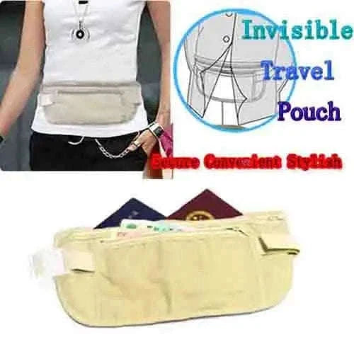Unisex Travel Waist Pouch with Hidden Security Storage-black