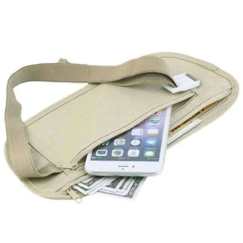 Unisex Travel Waist Pouch with Hidden Security Storage-black