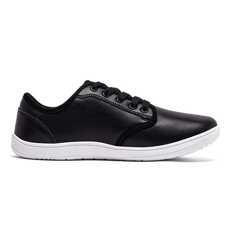 Unisex Wide Barefoot Shoes Zero Drop Minimalist Sneakers-Black White / 46