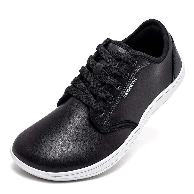 Unisex Wide Barefoot Shoes Zero Drop Minimalist Sneakers-Black White / 46