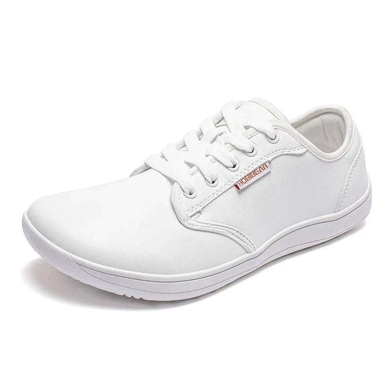 Unisex Wide Barefoot Shoes Zero Drop Minimalist Sneakers-Black White / 46