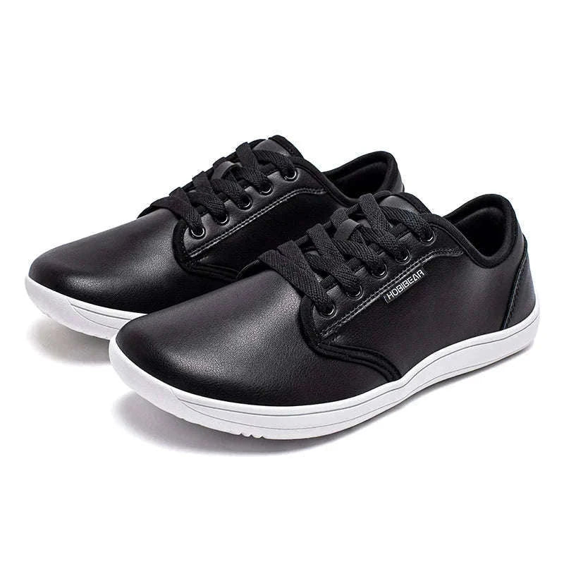 Unisex Wide Barefoot Shoes Zero Drop Minimalist Sneakers-Black White / 46