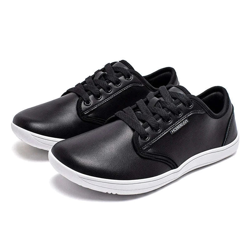 Unisex Wide Barefoot Shoes Zero Drop Minimalist Sneakers-Black White / 46