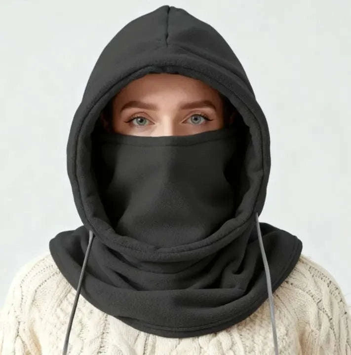 Unisex Winter Balaclava Knit Hood-Grey