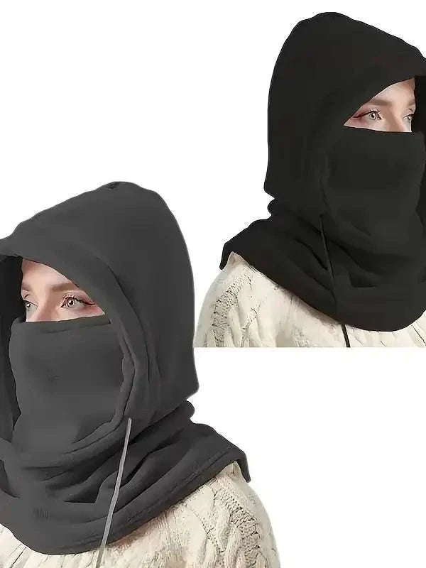 Unisex Winter Balaclava Knit Hood-Grey