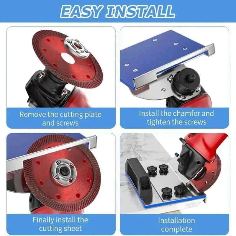 Universal 100° Angle Grinder Stand for Tile 45° Chamfer Cutting-Silver