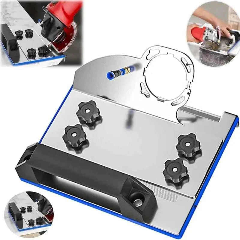 Universal 100° Angle Grinder Stand for Tile 45° Chamfer Cutting-Silver