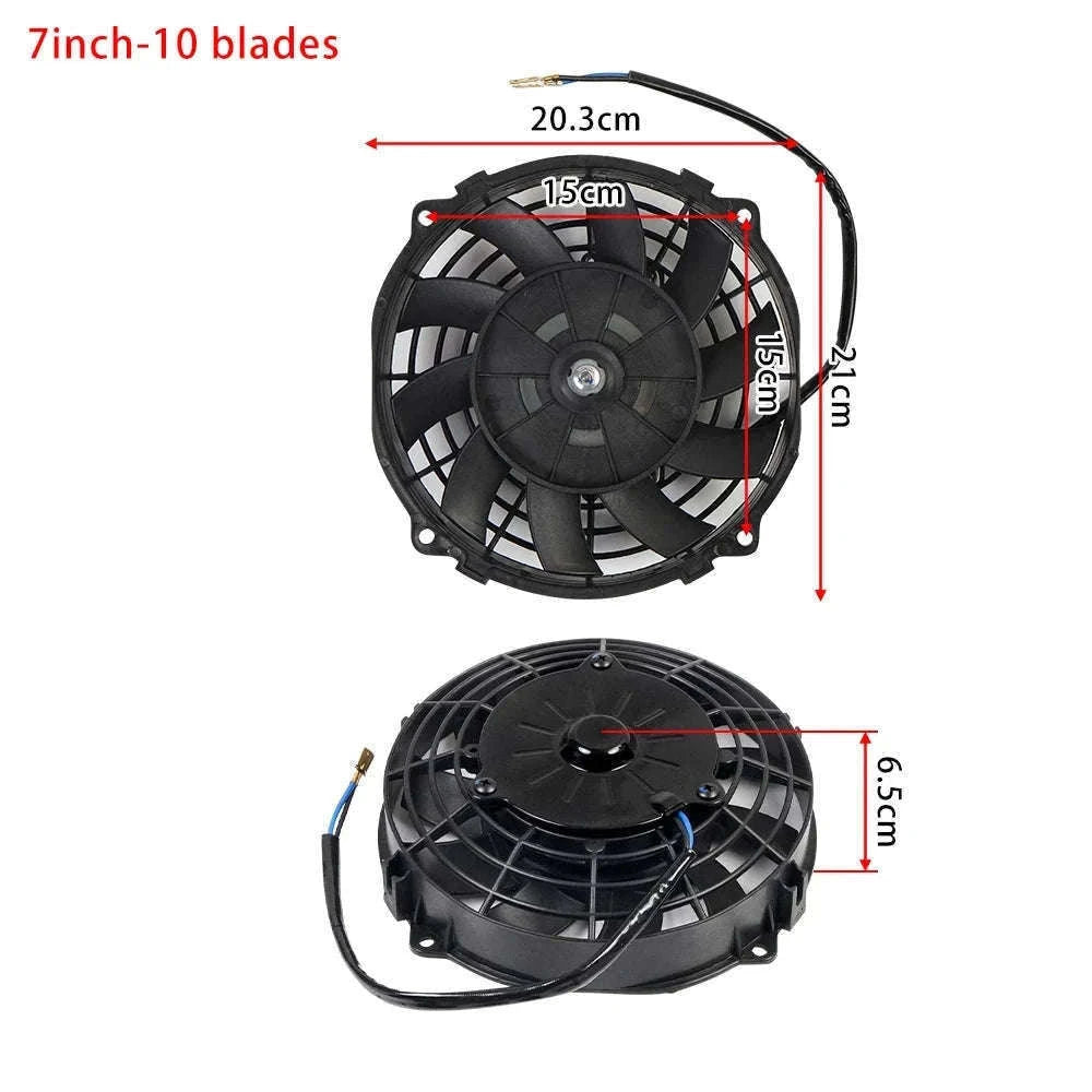 Universal 12V Car Radiator Cooling Fan 7-16 Inch-14inch