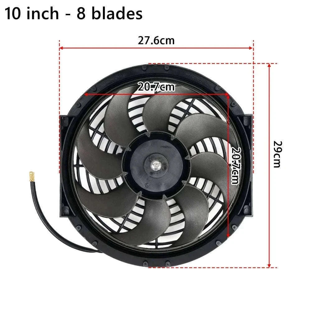 Universal 12V Car Radiator Cooling Fan 7-16 Inch-14inch