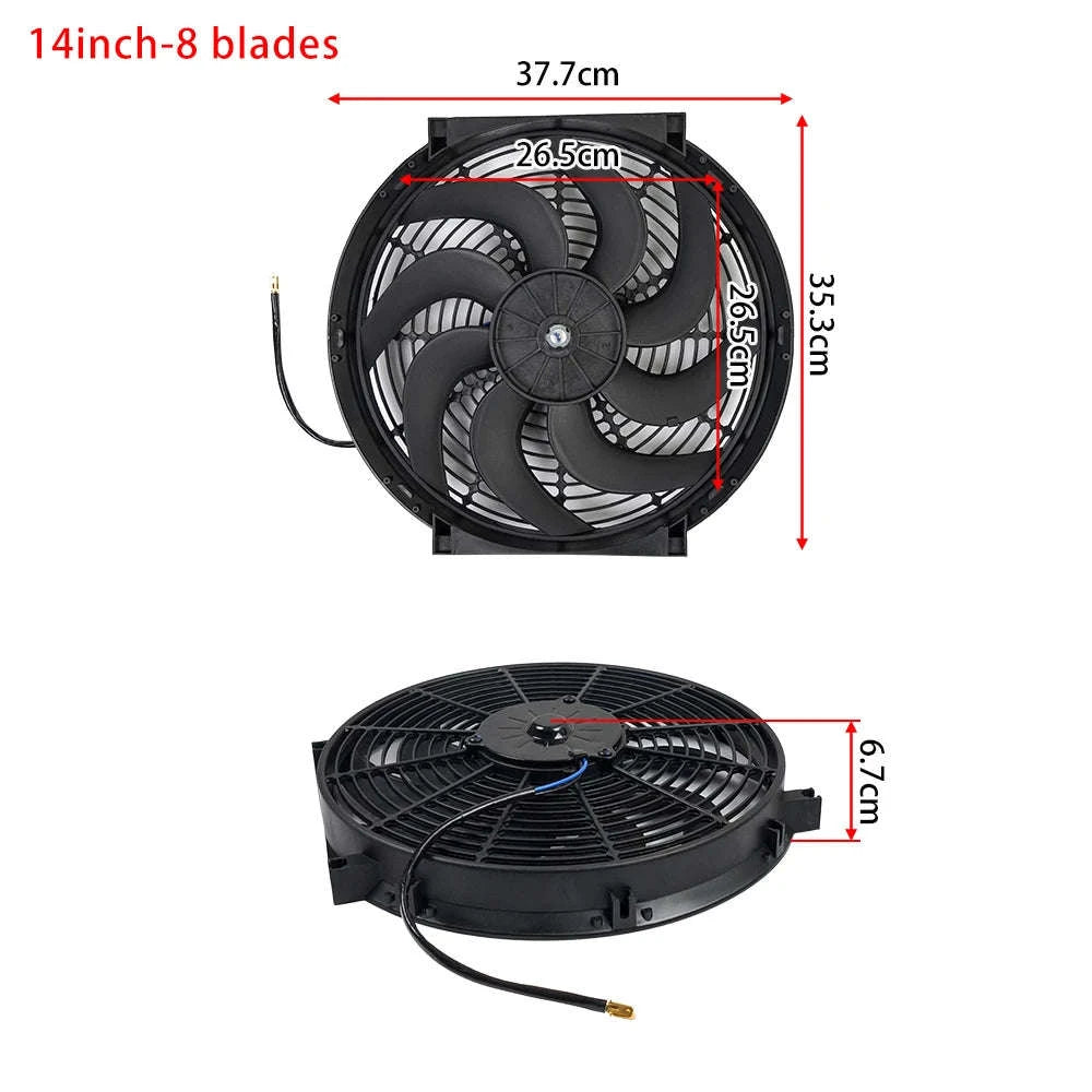 Universal 12V Car Radiator Cooling Fan Kit-7inch