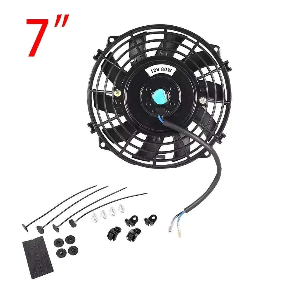 Universal 12V Car Radiator Cooling Fan Kit-7inch