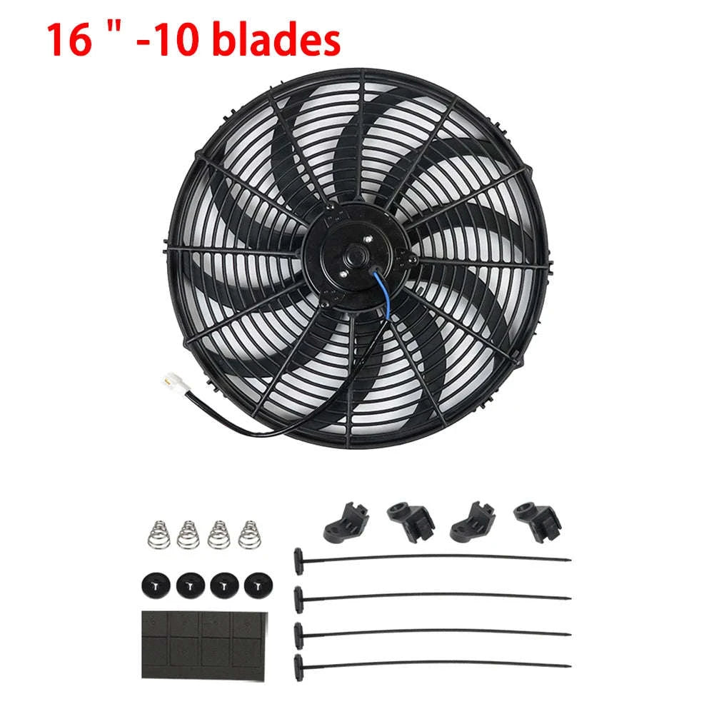 Universal 12V Car Radiator Cooling Fan Kit-7inch