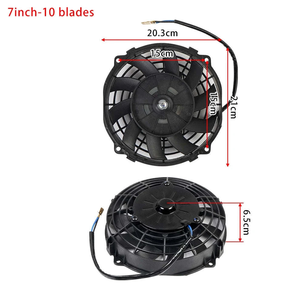 Universal 12V Car Radiator Cooling Fan Kit-7inch