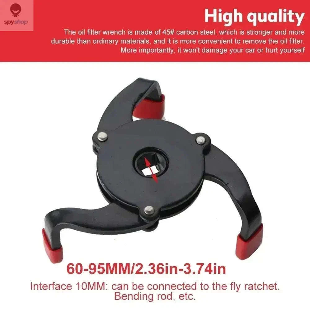 Universal 3-Jaw Oil Filter Wrench for Secure Filter Removal-black