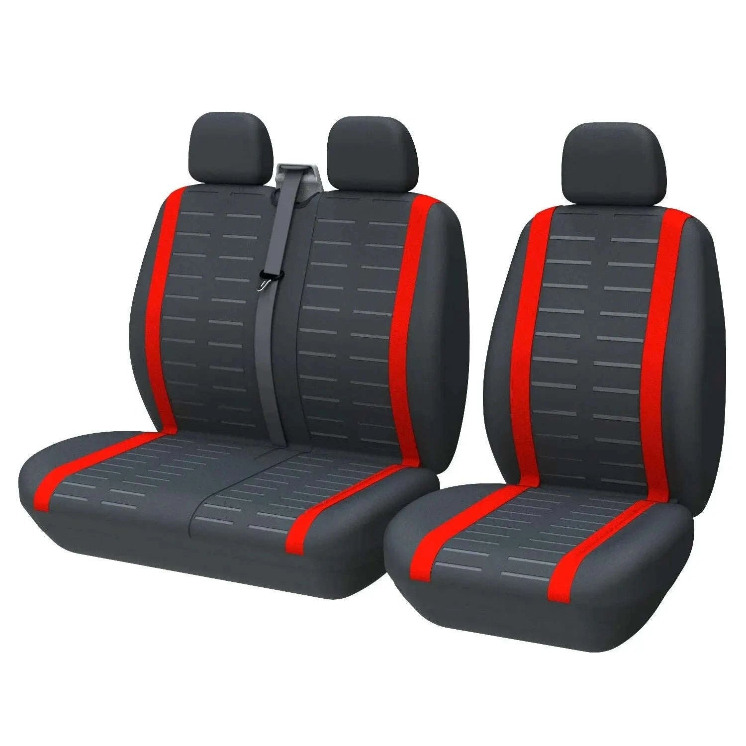 Universal 3D Stripe Seat Covers for Vans and Trucks-Red