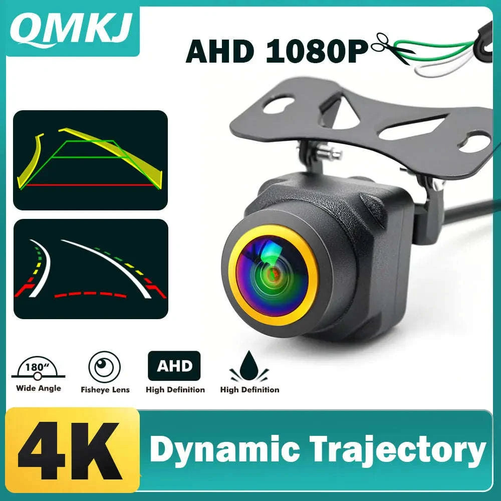 Universal 4K AHD 1080P Car Rear View Camera with Parking Track Line-Orange / 12 V