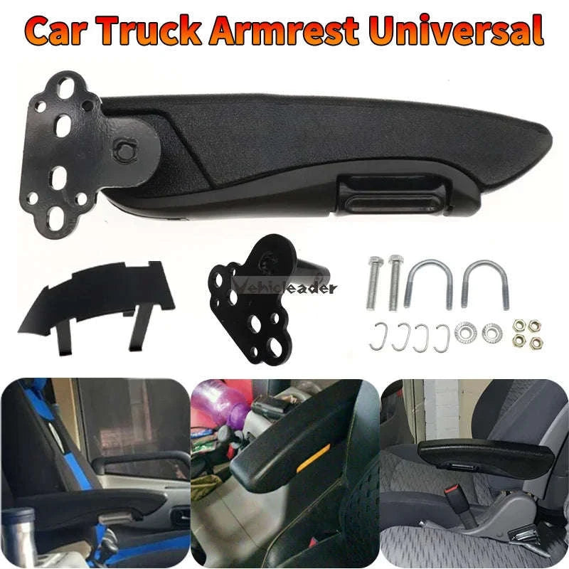 Universal Adjustable Car Truck Seat Armrest-Yellow Right S 31cm