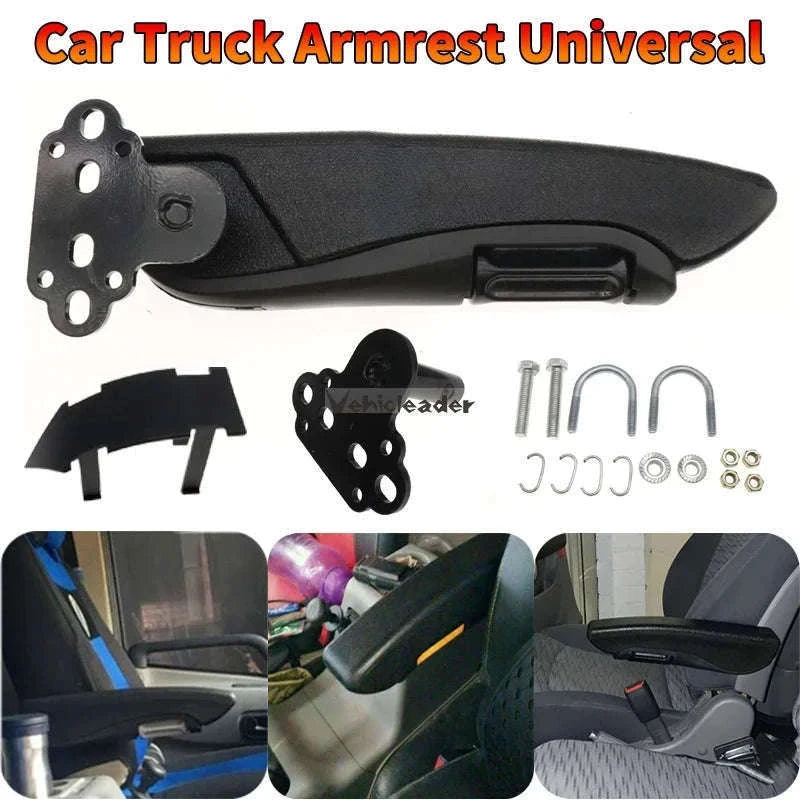Universal Adjustable Car Truck Seat Armrest-Yellow Right S 31cm
