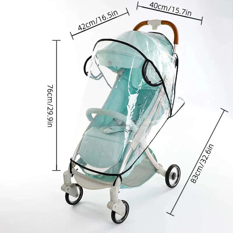 Universal Baby Stroller Rain Cover-PEVA side net