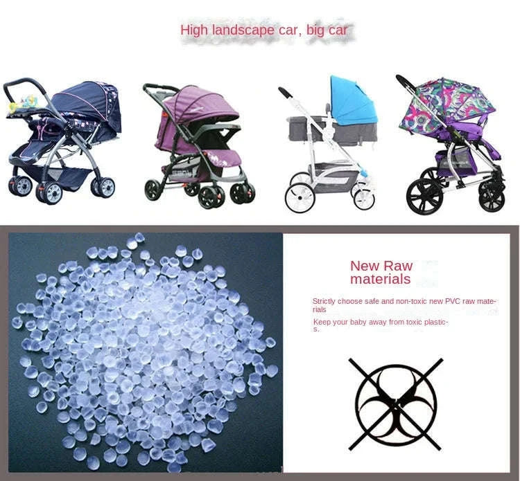 Universal Baby Stroller Rain Cover-PEVA side net
