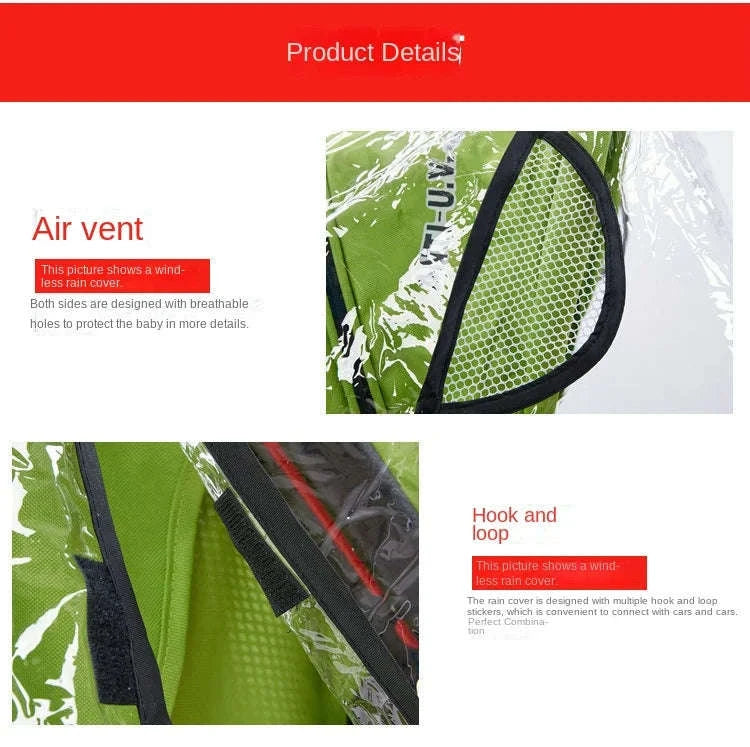 Universal Baby Stroller Rain Cover-PEVA side net
