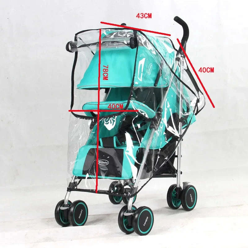 Universal Baby Stroller Rain Cover-PEVA side net