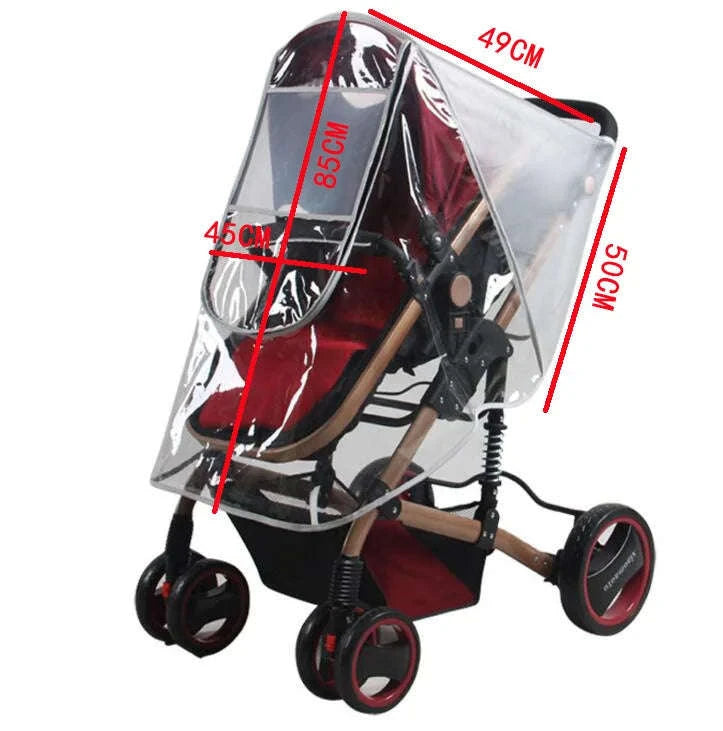 Universal Baby Stroller Rain Cover-PEVA side net