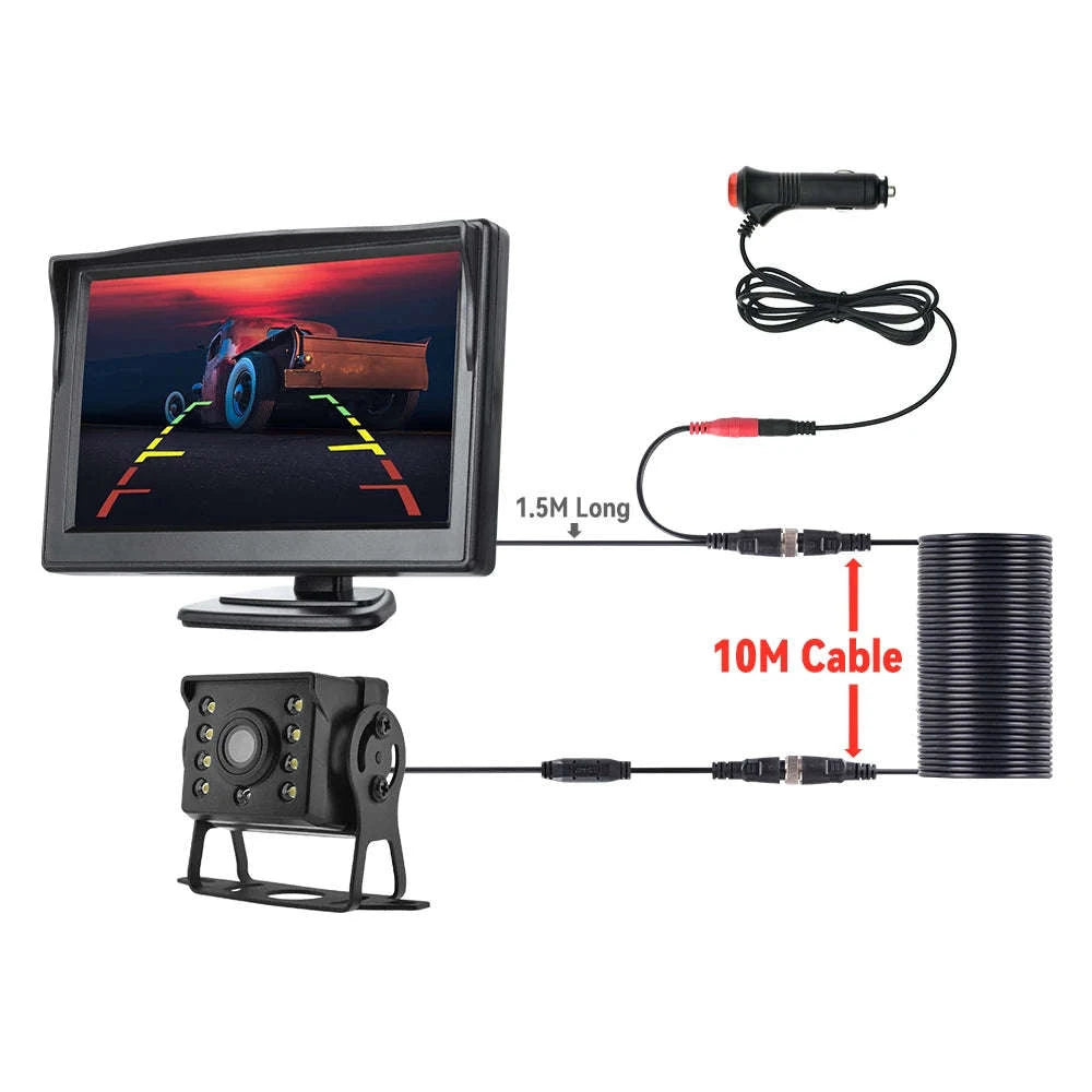 Universal Backup Car Rear View Camera with 5 Inch Monitor-4.3inch 6M