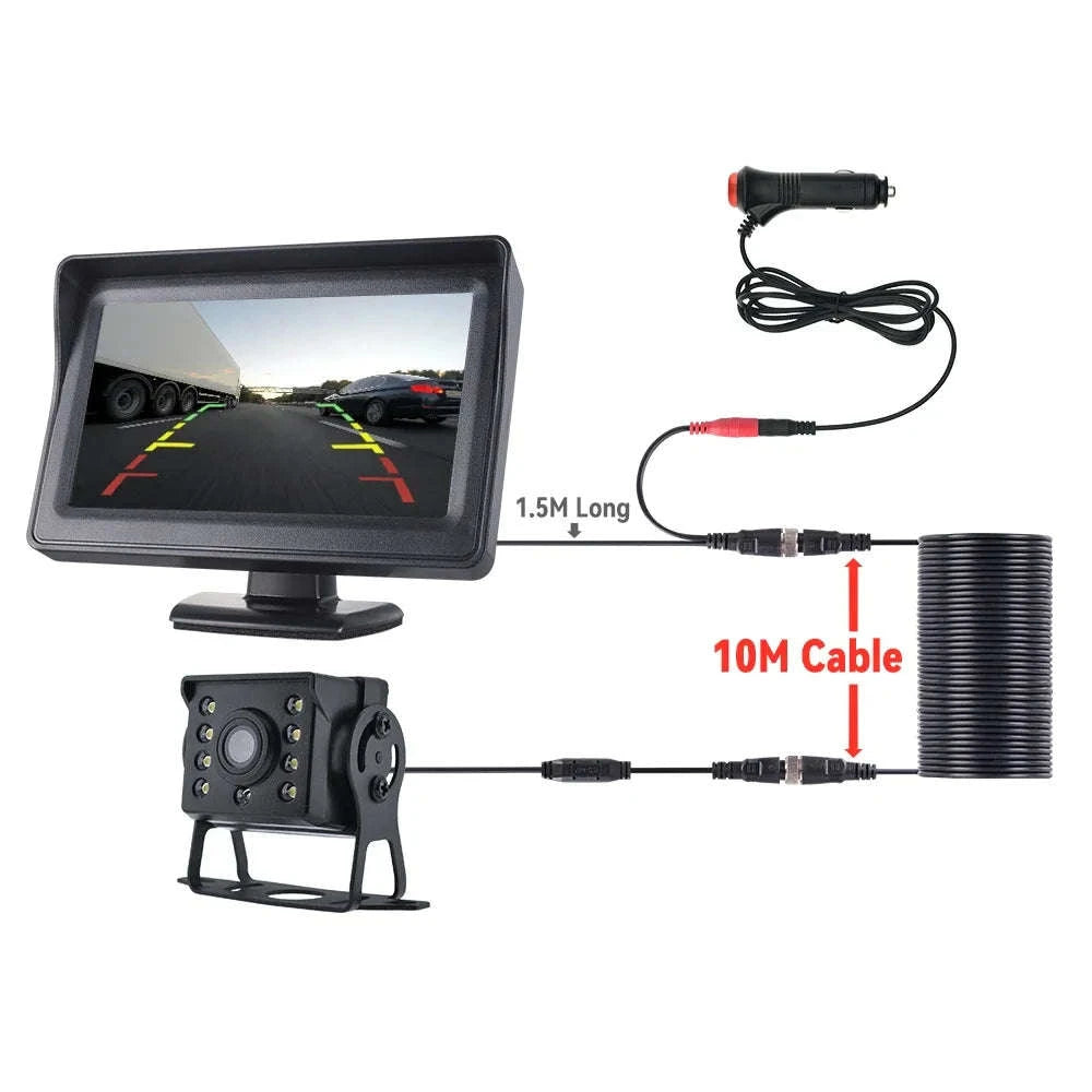 Universal Backup Car Rear View Camera with 5 Inch Monitor-4.3inch 6M