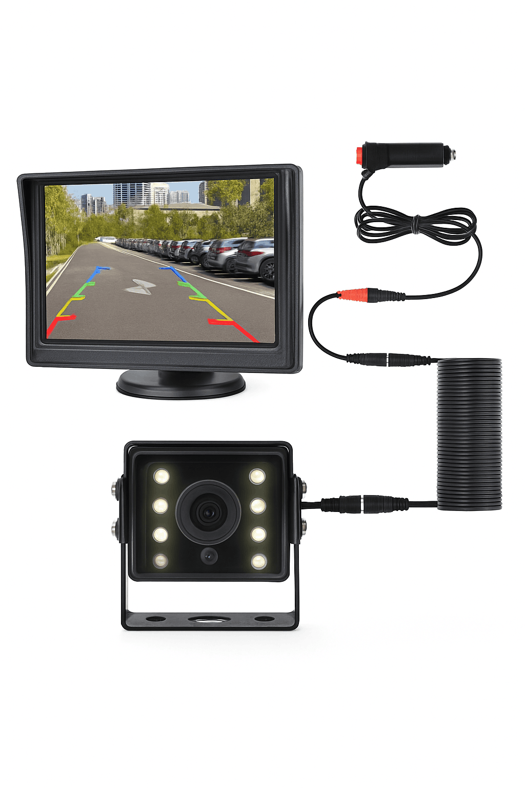 Universal Backup Car Rear View Camera with 5 Inch Monitor-4.3inch 6M
