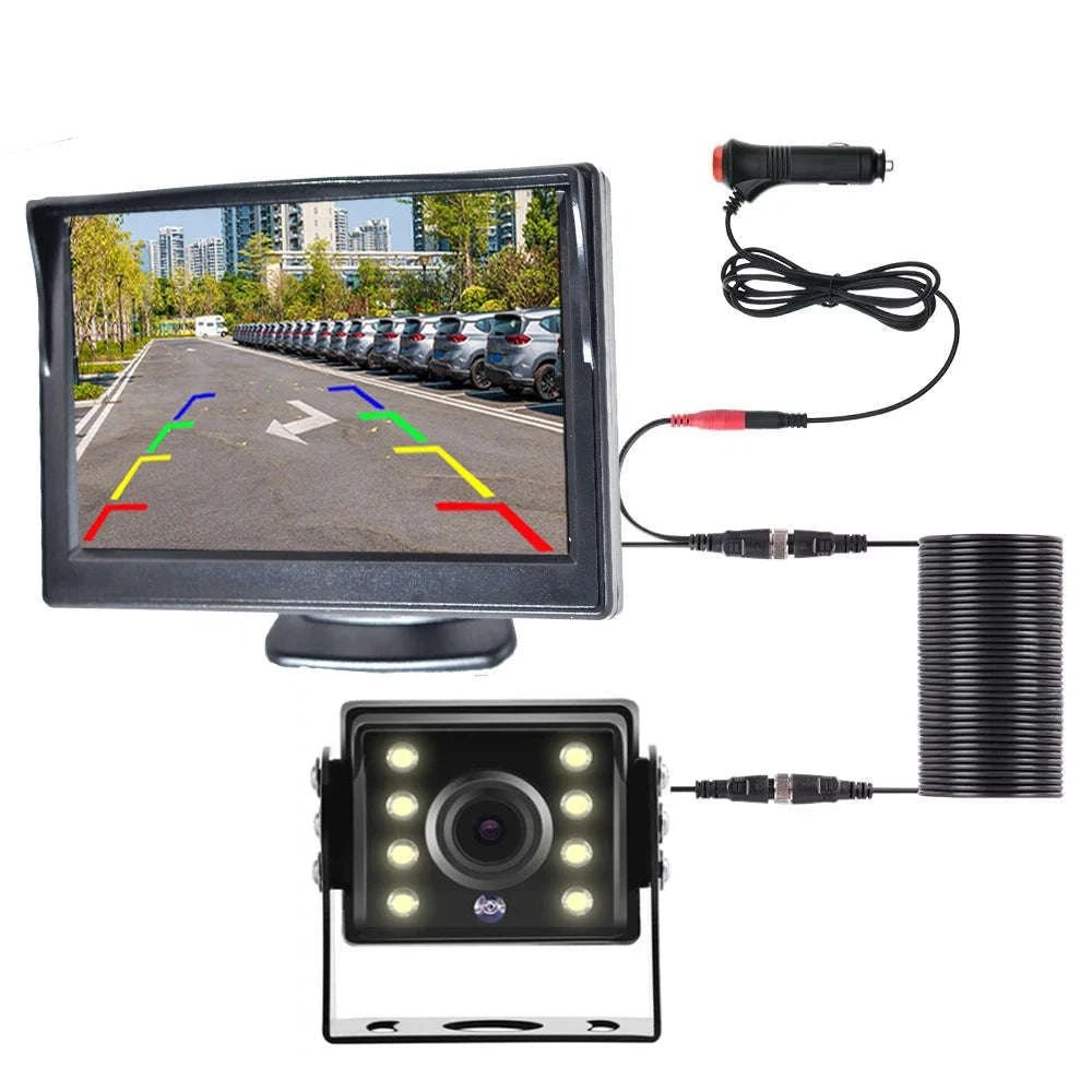 Universal Backup Car Rear View Camera with Monitor-4.3inch 10M