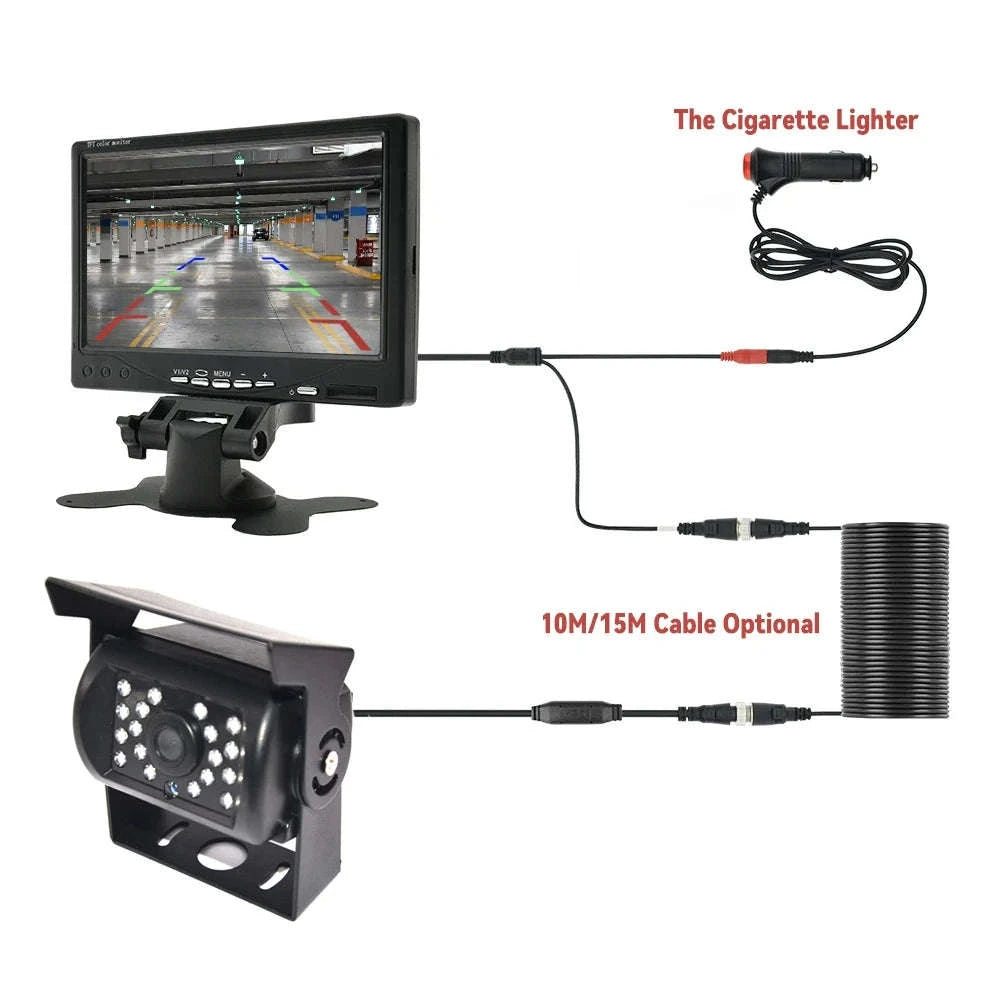 Universal Backup Car Rear View Camera with Monitor-4.3inch 10M