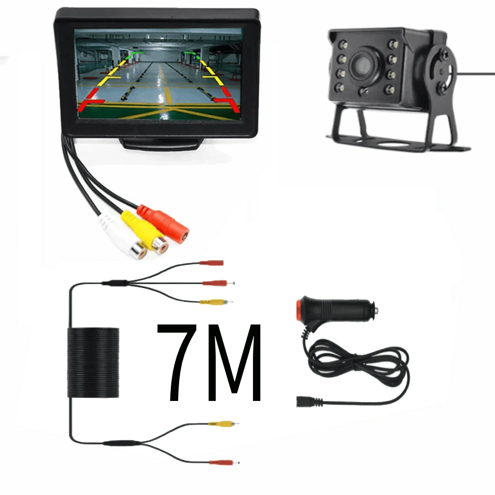 Universal Backup Car Rear View Camera with Monitor-4.3inch 10M