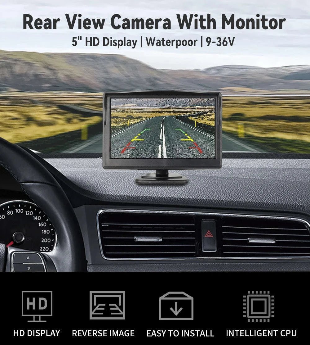 Universal Backup Car Rear View Camera with Monitor-4.3inch 10M