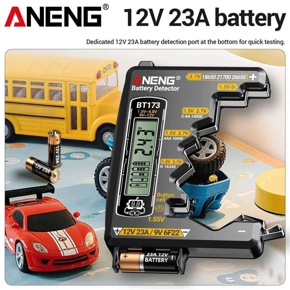 Universal Battery Tester for AA AAA C D 9V Button Cell and Lithium-Black