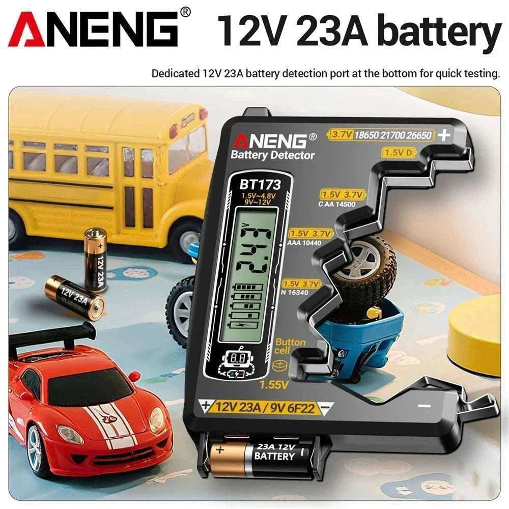 Universal Battery Tester for AA AAA C D 9V Button Cell and Lithium-Black