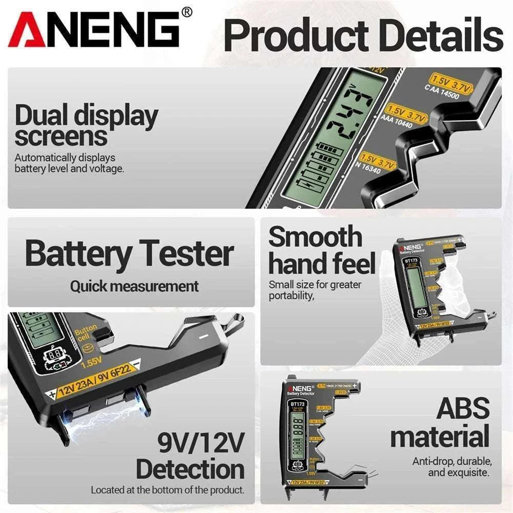 Universal Battery Tester for AA AAA C D 9V Button Cell and Lithium-