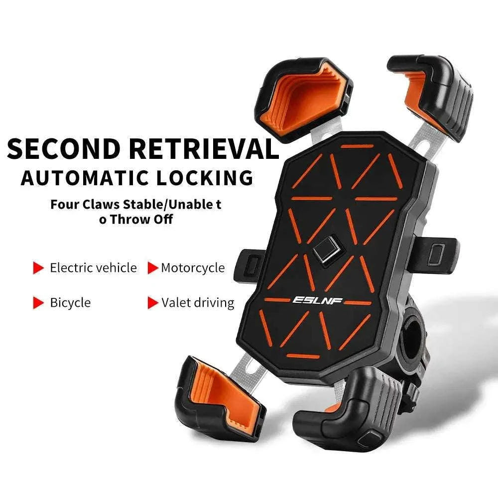 Universal Bike Phone Holder Mount for 4.5–7.2 Inch Devices-Orange Handlebar