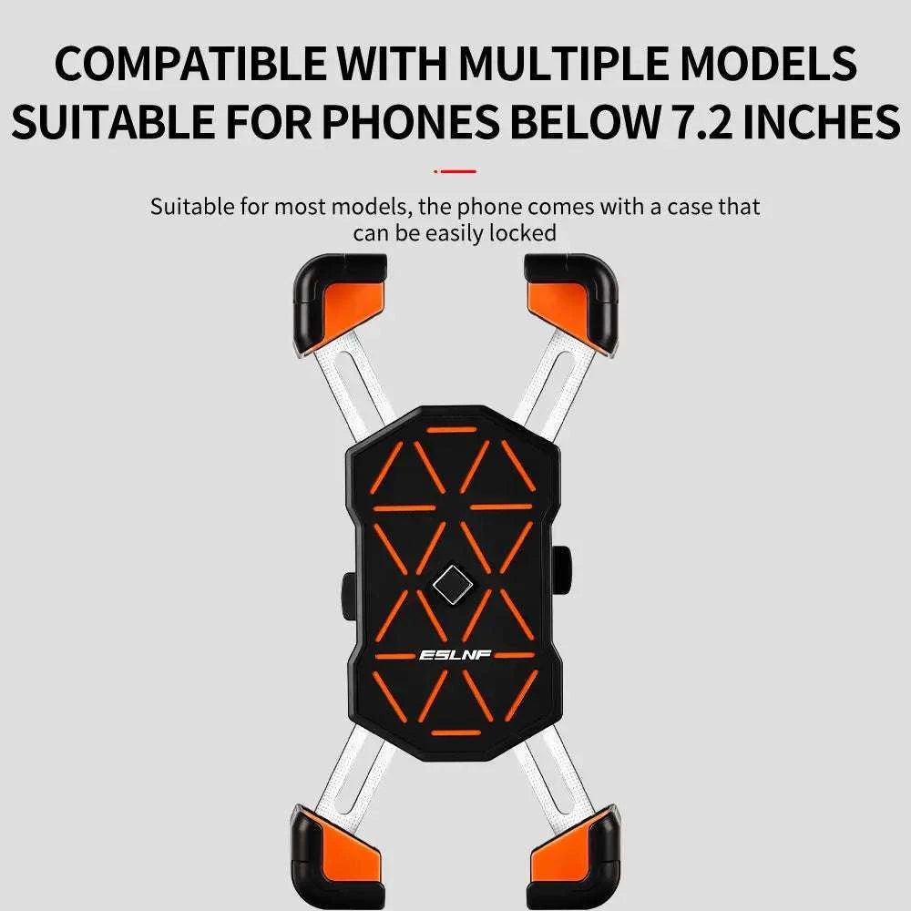 Universal Bike Phone Holder Mount for 4.5–7.2 Inch Devices-Orange Handlebar