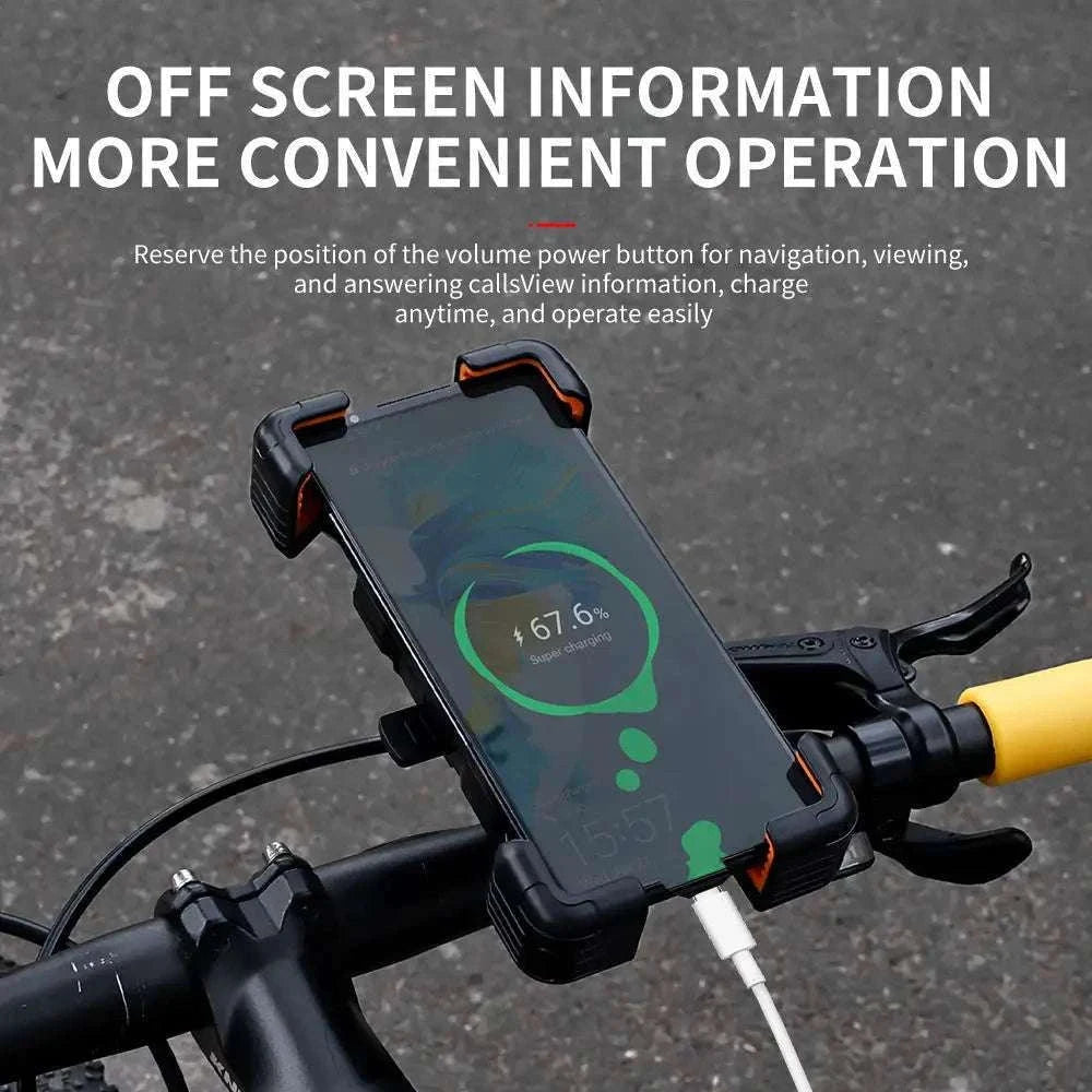 Universal Bike Phone Holder Mount for 4.5–7.2 Inch Devices-Orange Handlebar