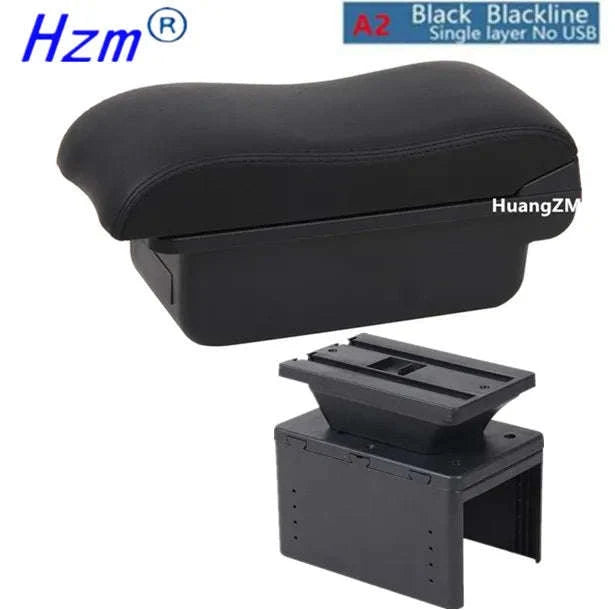 Universal Car Armrest Box Storage Accessory-B1 red line 3USB