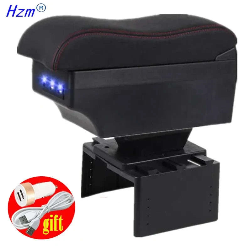 Universal Car Armrest Box with Storage-A2 black line No USB