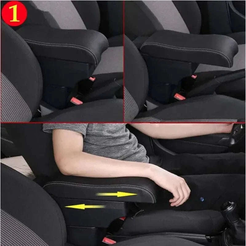 Universal Car Armrest Box with Storage-A2 black line No USB