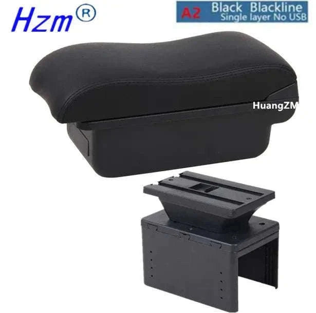 Universal Car Armrest Box with Storage-A2 black line No USB