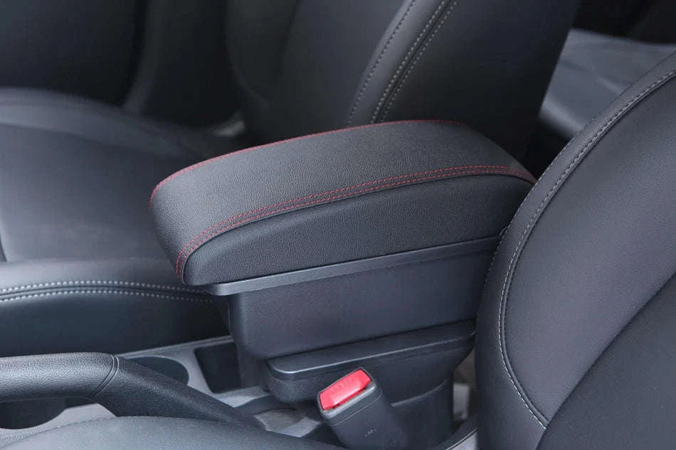 Universal Car Armrest with Storage and Optional USB Ports-C1 Black red No USB