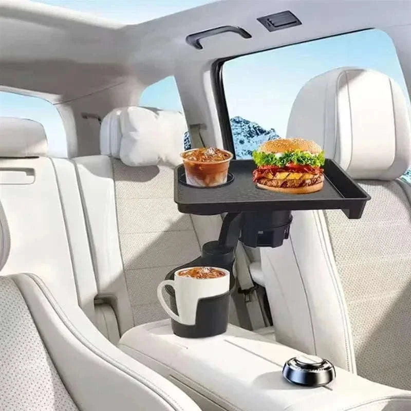 Universal Car Cup Holder Tray 360° Rotating Adjustable Dual Cup Organizer-United States / As Shown