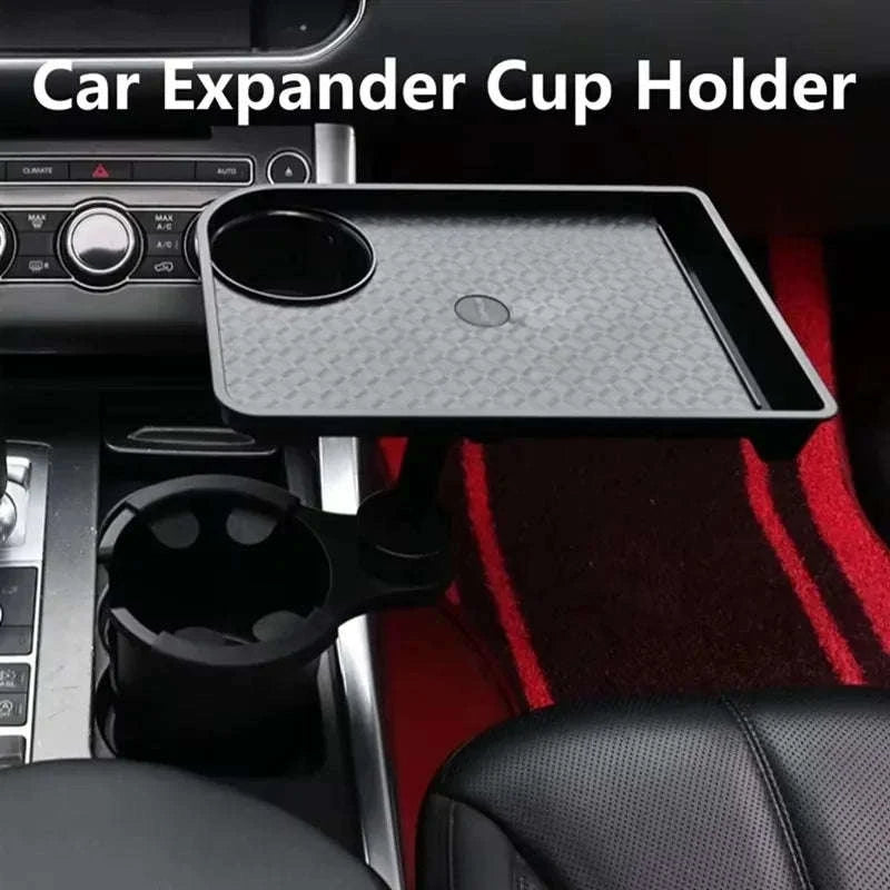 Universal Car Cup Holder Tray 360° Rotating Adjustable Dual Cup Organizer-United States / As Shown