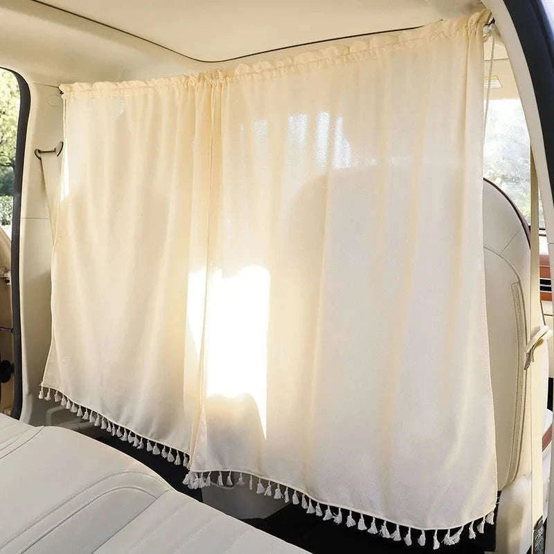 Universal Car Divider Curtain Privacy Partition Sun Shade-1 pc white